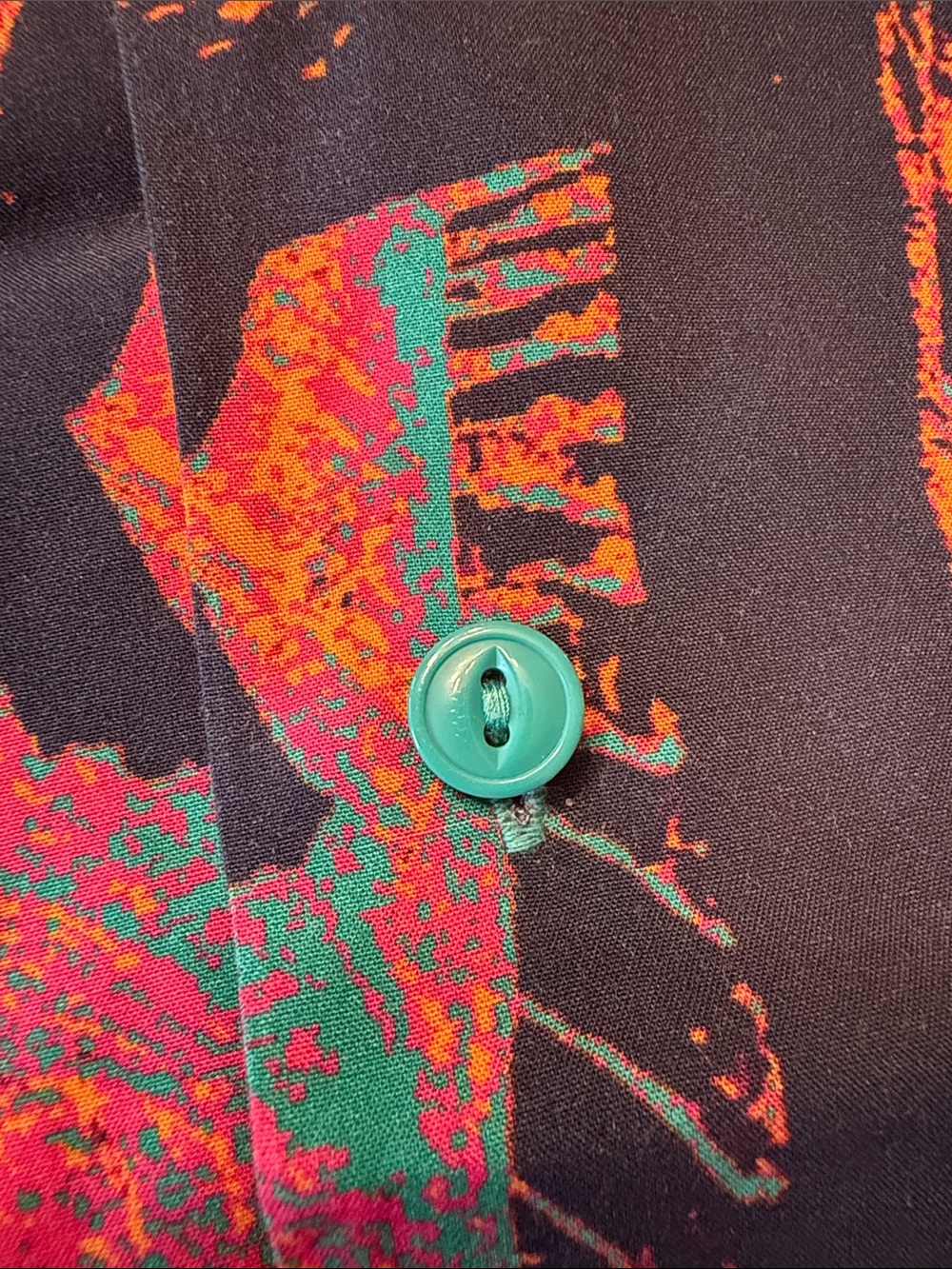 National Geographic Colorful Abstract Graphic Tee in Teal, Orange & Pink - Picture 3 of 5